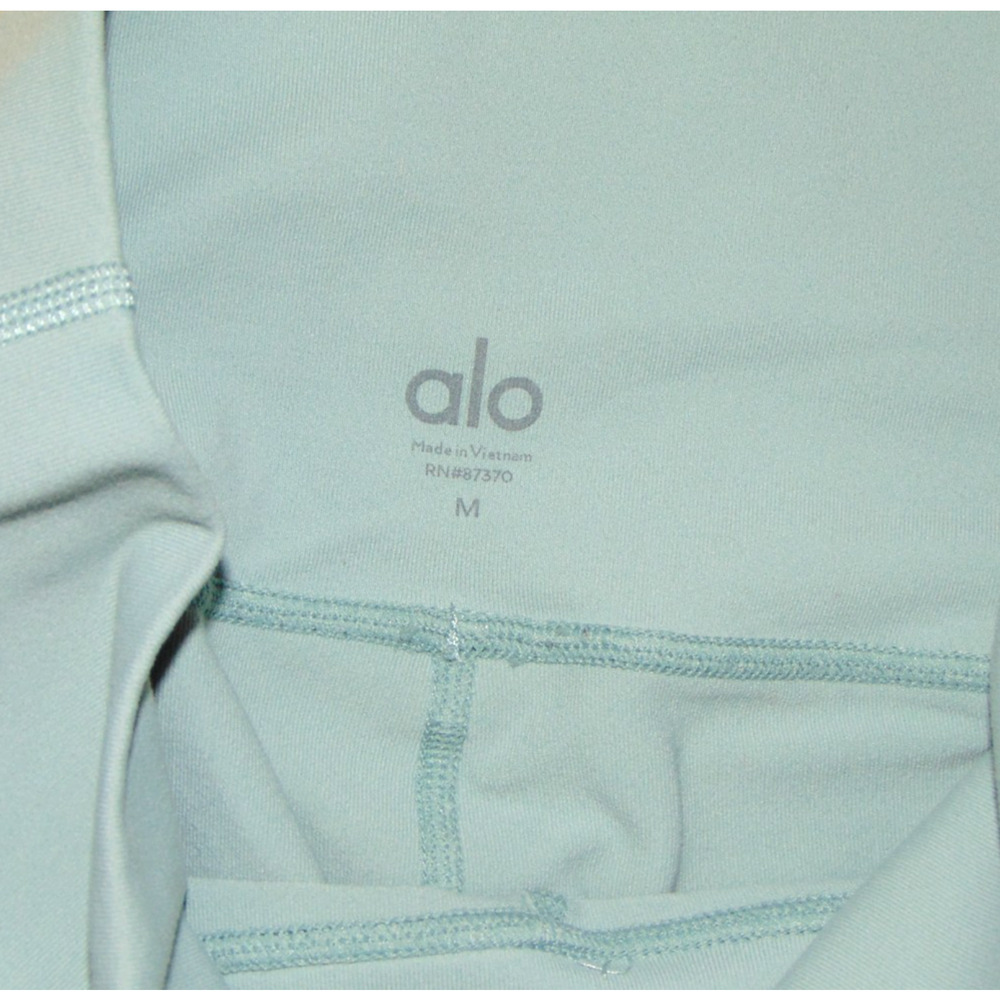 Alo Yoga High-Waist Moto Leggings Sage Green Full Length Mesh Panel Yoga Pants M - Picture 6 of 11